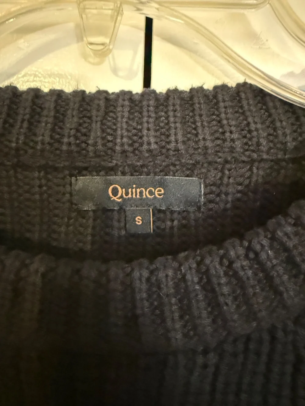 Quince Black Small 100% Cotton Black Fisherman Sweater